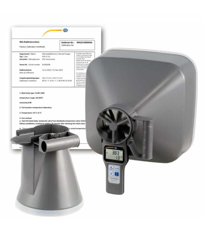 PCE Instruments PCE-VA 20-SET [PCE-VA 20-SET-ICA] Multifunction Temperature Meter with Air Flow Hoods w/ ISO Calibration Certificate